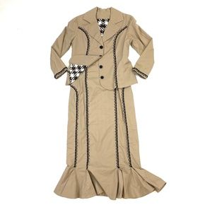 Two Piece Black and Tan Victorian Inspired Suit